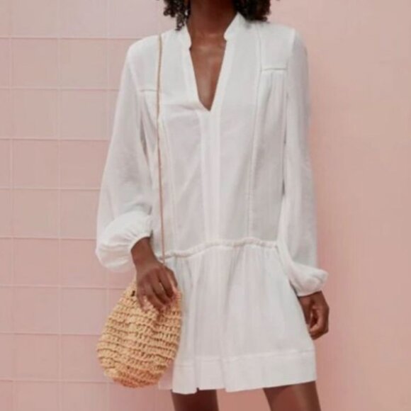 Tuckernuck Pomander Place White Ophelia Mini Dress Coverup Coastal Minimalist - Picture 1 of 11